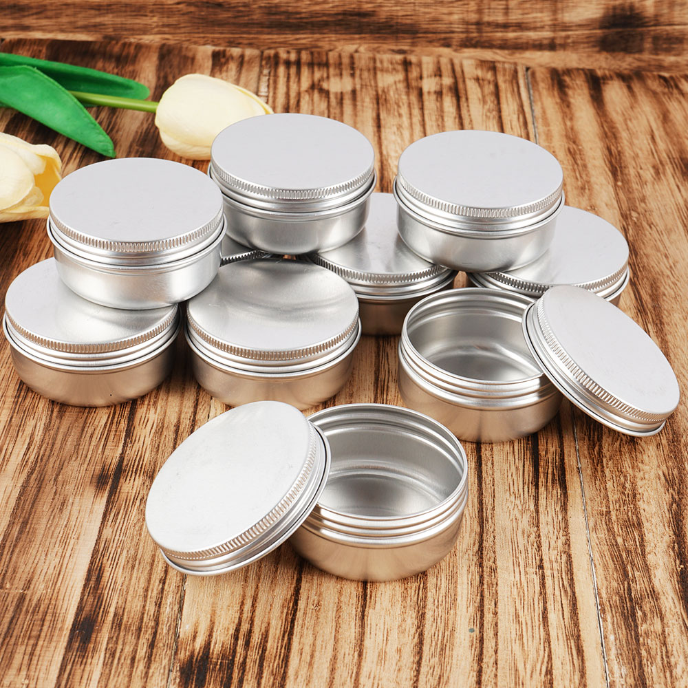 Willstar Empty Tin Jars,Mini Screw Top Metal Cans Round Cosmetic Sample Jar Tin Containers with Lids for Lip Balm,Cosmetic,Candy,Jewelry,Tea,DIY