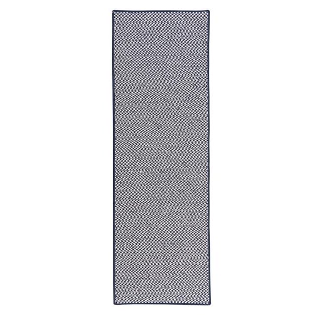 Colonial Mills Rug HB59R030X084S 2 ft. 6 in. x 7 ft. Herringbone Mudroom Braided Runner Navy