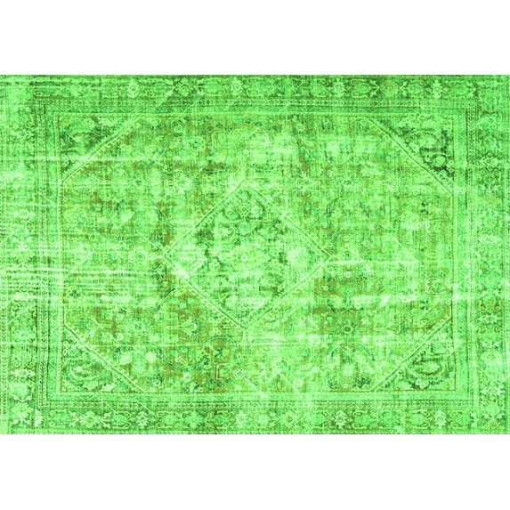 Ahgly Company Indoor Rectangle Persian Green Traditional Area Rugs, 8' x 10'