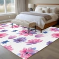 thumbnail image 4 of Large Area Rugs for Living Room Bedroom, Purple Pink Spring Floral 8'x10' Rug Washable Carpet Runner Indoor Outdoor, Summer Botanical Flower Non Slip Floor Mats Rug for Kitchen, Patio, 4 of 8