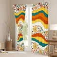 thumbnail image 4 of Erosebridal 1960S 1970S Groovy Flower Curtains,Hippie Funky Flower Insulated Thermal Curtains for Living Room,Cartoon Vintage Floral Blackout Curtains,Bohemia Rainbow Flowers Curtains Drapes 42"X63", 4 of 6