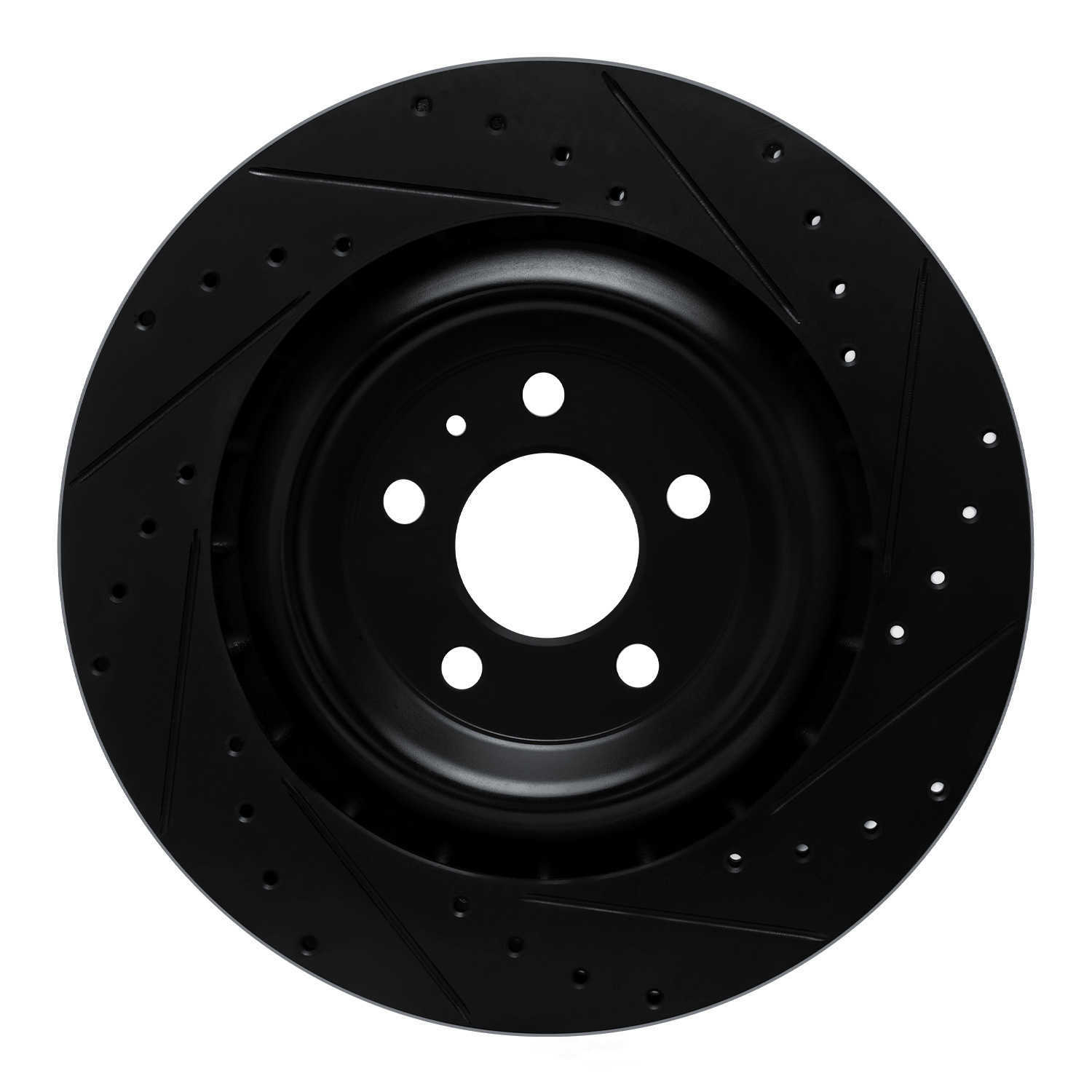 Dynamic Friction Company 633-02102L DFC Brake Rotor - Drilled And Slotted - Black