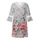 thumbnail image 4 of Vestidos informales de verano para mujer, túnica de fiesta de manga 3/4, vestido a media pierna con cuello en V informal bohemio con estampado de Cachemira y encaje con cuello en V Pompotops  hdfakjf6014, 4 of 5