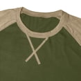thumbnail image 6 of Daiosportswear Color Block Tops for Men Casual Stylish Crewneck Raglan Long Sleeve Baseball Tee Shirts Fall Pullover Army Green L, 6 of 7