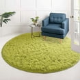thumbnail image 5 of Junovo Luxury Round Fluffy Area Rugs for Bedroom Kids Girls Room Nursery,Super Soft Circle Rug,Cute Shaggy Carpet For Living Room,5'x5',Green, 5 of 7