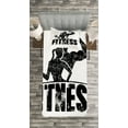 thumbnail image 3 of Ambesonne Fitness Quilted Bedspread Set 2 Pcs, Grunge Strong Man Woman, Twin Size, Black and White, 3 of 3