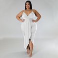 thumbnail image 5 of AURA Women Plus Size V Neck Sleeveless Midi Dress Adjustable Strap Stretch Casual Dress Summer, 5 of 7