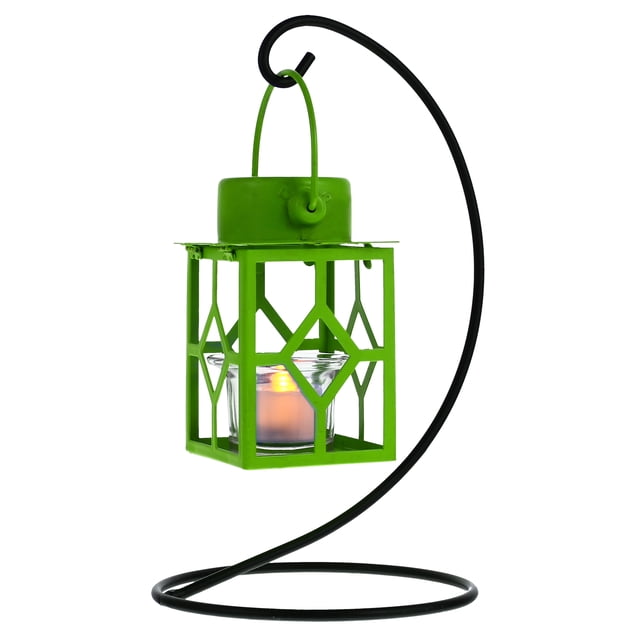 OULII Vintage Lantern Hanging Candlestick Glass Retro Style Home Decor for Friends 1Pack