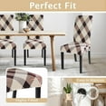 thumbnail image 6 of Dining Room Chair Covers Slipcovers Set of 6,Spandex Super Fit Stretch Removable Washable Kitchen Parsons Chair Covers Protector for Dining Room,Hotel,Ceremony (Lattice), 6 of 6
