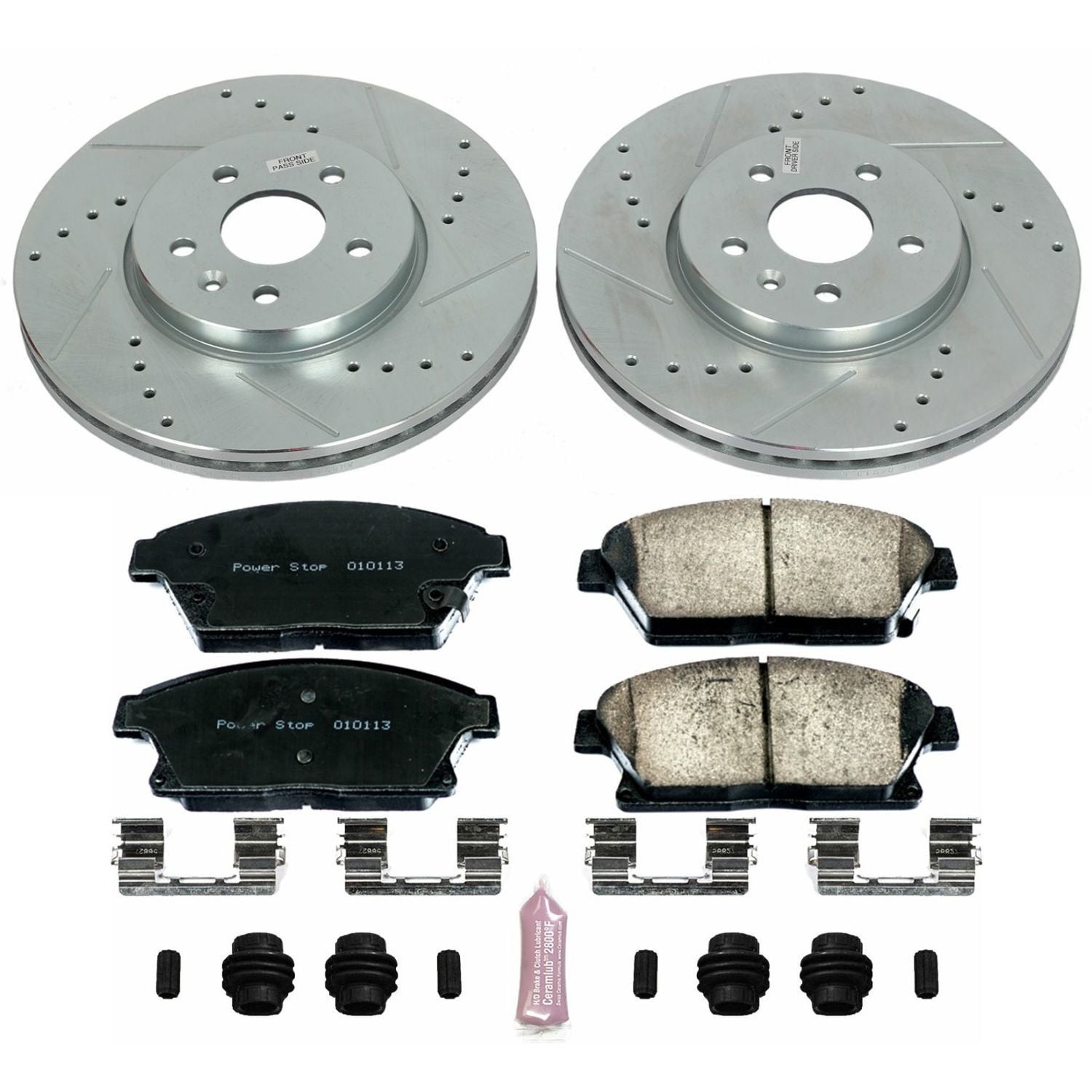 PowerStop Front Z23 Evolution Sport Carbon-Fiber Ceramic Brake Pad and Drilled & Slotted Rotor Kit Fits: BUICK Select Models K6793