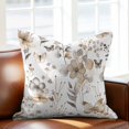 thumbnail image 3 of Pillow Covers 20x20 Inch, Brown Grey Floral Spring Linen Pillowcase with Invisible Zipper, Watercolor Botanical Butterfly Decorative Throw Pillow Covers Cushion Case for Couch Sofa Bed Living Room, 3 of 9
