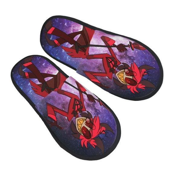 Hazbin Hotel Furry Slippers For Men Women Fuzzy House Slippers Winter Anti-Slip Indoor And Outdoor Slip On Shoes Medium