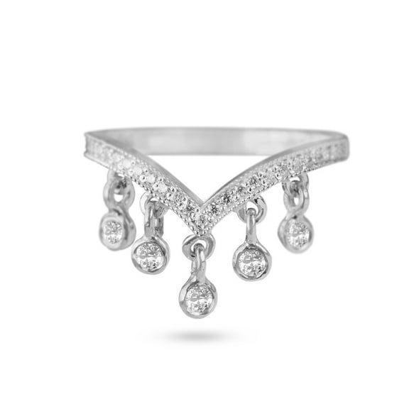 Pear Cut Opal & Cubic Zirconia Ring, 925 Sterling Silver Trio Ring. Minimalist Ring. Handmade Fine Jewelry. Gift For Her.