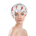 thumbnail image 3 of Kdxio Koi Fish Corals,Spring Summer Print Shower Cap for Women,Elastic and Reusable,Double Waterproof Layers Bathing Hat, 3 of 9
