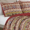 thumbnail image 4 of Bohemian Quilt Set 3-Piece Reversible King Queen Size | Bold Multicolor Geometric Pattern Bedspread, Lightweight All Season Adult Bedding, Hippie Tribal Decor Coverlet Set, 4 of 6