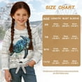 thumbnail image 7 of Xixirimido Blue Turtle Woodgrain Print Girls Long Sleeve Shirts Casual Crew Neck Tunic Tops Tie-hem Basic Tunic Blouses Fashion 3D Graphic Tees, Size 7-8, 7 of 7