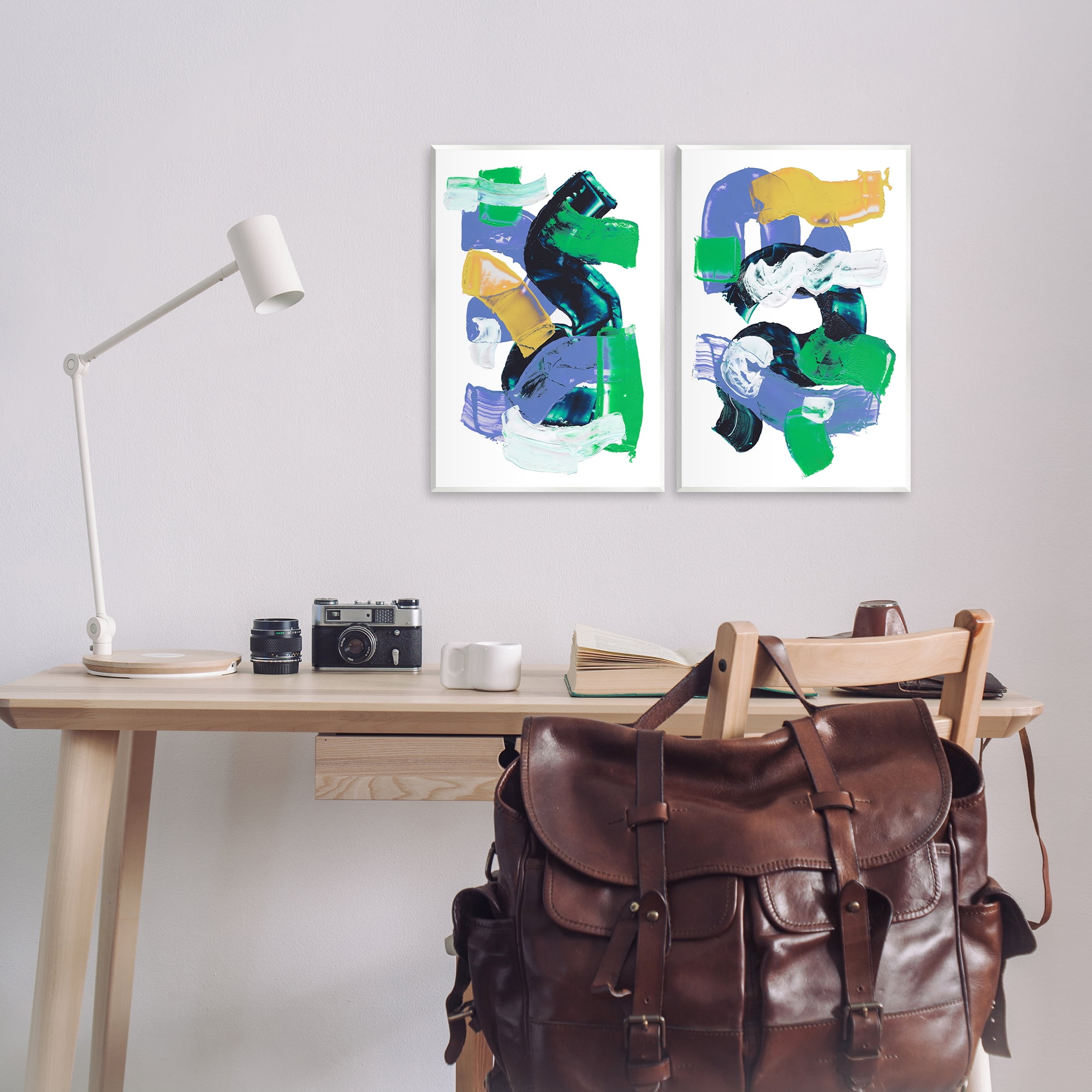 Stupell Industries Vibrant Abstract Tubes Abstract Painting Unframed Art Print Wall Art, 13 x 19, Set of 2