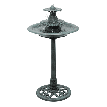 BEZT 35'' 3-Tiered Pedestal Water Fountain Bird bath With Recirculating Pump,Green