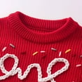 thumbnail image 3 of VNKIDY Girls Sweaters Kids Cute Style Knitted Sweater Solid Color Crewneck Long Sleeve Jumper With Letter Embroidery Colorful Sprinkles For Children Casual Daily Wear Soft Knitwear, 3 of 7