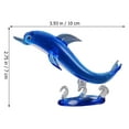 thumbnail image 4 of Healifty Blue Crystal Glass Dolphin Figurine Animal Sculpture Statue Paperweight Sea Ornament Home Tabletop Decorative Showpiece Centerpiece, 4 of 6