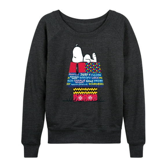 Peanuts - Snoopy Patchwork Doghouse - Women's Lightweight French Terry Long Sleeve Shirt