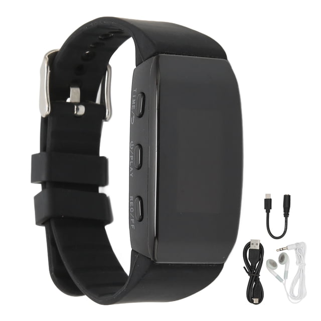 Reloj grabador 16GB Cancelación de ruido Grabación 13H Pulsera digital Grabadora de voz con visualización de tiempo