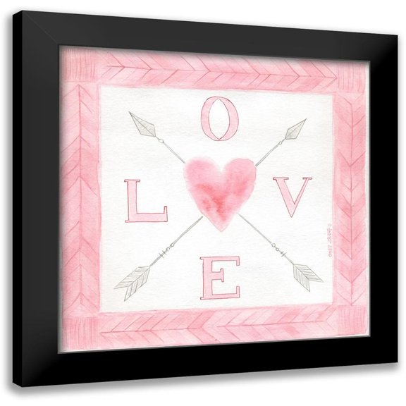 Shamp, Cindy 15x15 Black Modern Framed Museum Art Print Titled - Love Arrows