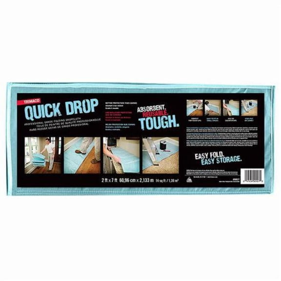 8-Pack of 2’ x 7’ Trimaco 90027 SuperTuff Quick Drop Folding Drop Cloth