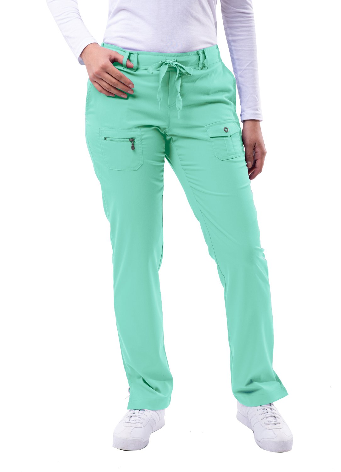 Adar Pro Scrubs for Women Skinny Leg Yoga Scrub Pants P4100 Aqua