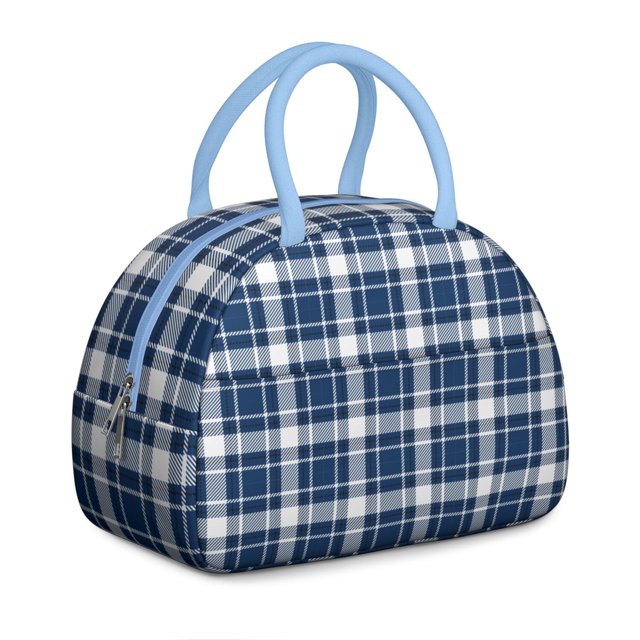 Colorful Checkered Lunch Tote – Unique Abstract Plaid Pattern with Geometric Appeal, Insulated and Leakproof Bag for Work or Snacks