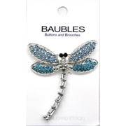 Belagio Rhinestone Dragonfly Brooch; Blue, Sewing Fasteners, 1 Piece