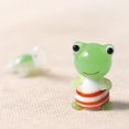 thumbnail image 4 of Figuras de ranas de vidrio de 2 piezas - Arte animal en miniatura soplado a mano - Figura de casa de muñecas de sapo pequeño y colorido - Decoración de regalo, 4 of 5