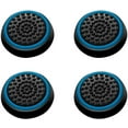 thumbnail image 1 of 2 Pair / 4 Pcs Wireless Controllers Silicone Analog Thumb Grip Stick Cover, Game Remote Joystick Cap Compatible with PS4 Dualshock 4/ PS3 Dualshock 3/ PS2 Dualshock/Xbox One/360, Black/Blue, 1 of 8