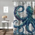 thumbnail image 2 of Orinice  Octopus Shower Curtain Nautical Tentacle Shower Curtain Bathroom Curtain Decor Set with 12 Hooks Waterproof Fabric  60x72, 2 of 7