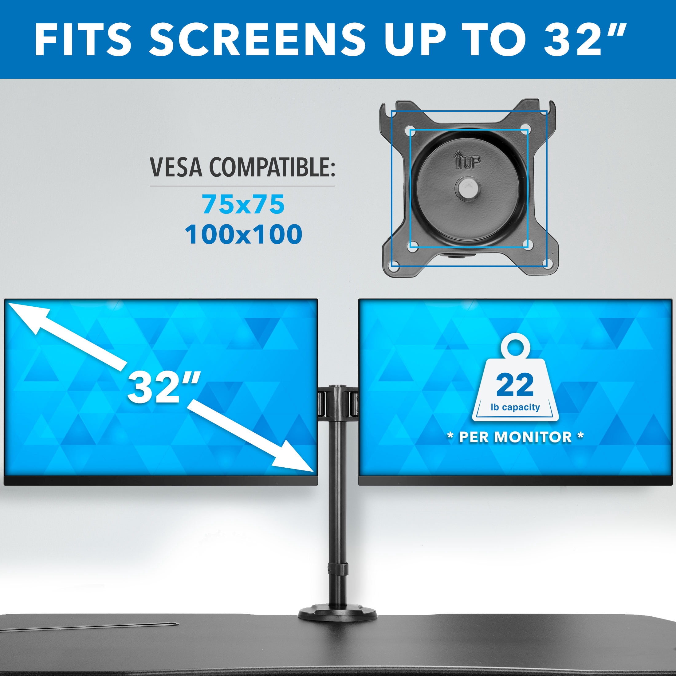 Mount-It! Extra Wide Sit-Stand Desk Converter with Dual Monitor Mount, Up To 32" Screens