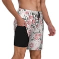 thumbnail image 3 of Haiem Rose Flowers Mens Swim Trunks with Compression Liner 2 in 1 Swimming Shorts Stretch Swimwear Quick Dry,Board Shorts-Small, 3 of 9