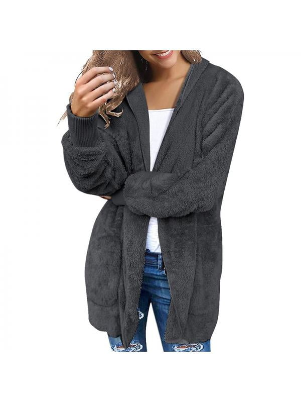fluffy black cardigan womens