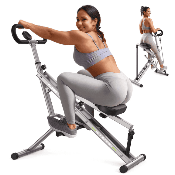 FLYBIRD Foldable Squat Machine for Home Workout, w Adjustable Resistance Bands, 330lbs Capacity Grey