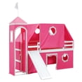 thumbnail image 6 of Aukfa Princess Low Loft Bed with Slide - Twin Size Castle Bed with Tent and Tower for Kids - Pink, 6 of 8