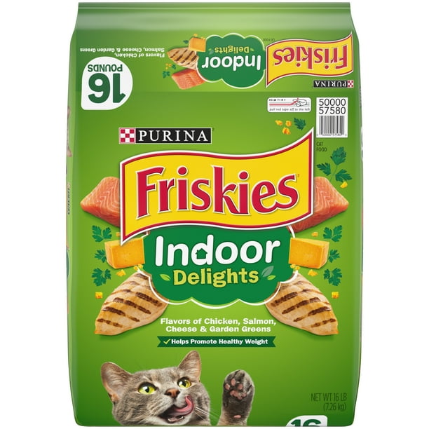 Friskies Indoor Dry Cat Food, Indoor Delights, 16 lb. Bag