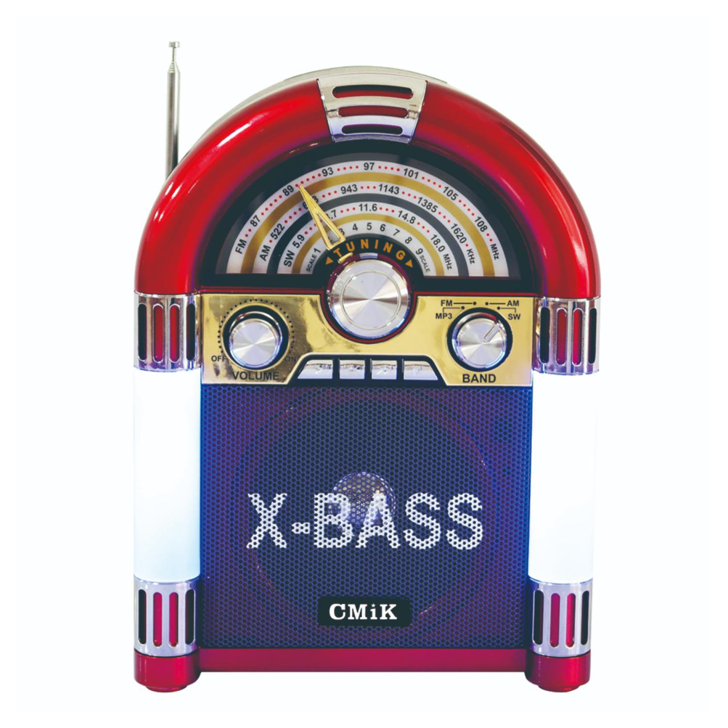 Radio Rockola Bluetooth Usb Led Recargable Multibanda Knasta Chile