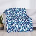 thumbnail image 3 of Naloa Blue Butterflies Flannel Blankets - Thick and Warm Blanket for Winter, Soft Fuzzy Plush King Blanket for All Seasons60"x50", 3 of 6