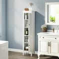 thumbnail image 2 of Costway Tall Bathroom Floor Cabinet Narrow Linen Tower with 2 Doors & Adjustable Shelf, 2 of 9