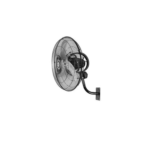 Ventilador Pared 18 Pulgadas Mytek 3196 Metálico/360° Oscil Estructura Negro Aspas Plateado