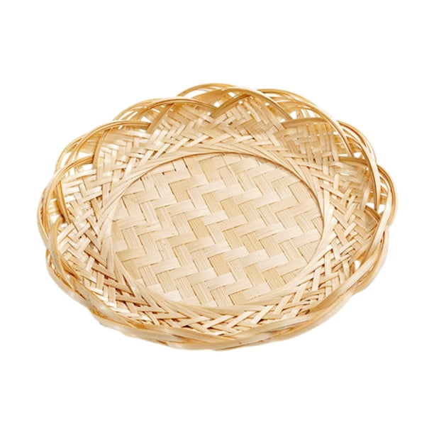 Cesta de bambú hecha a mano, rústica, para pan, picnic, sala de estar, fruta. S