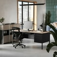 thumbnail image 3 of Flash Furniture Commercial Grade Locking Drawers and Steel Frame Desk, White/Oak, 3 of 14