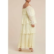 ELOQUII Women's Plus Size Tiered Lace Maxi Dress
