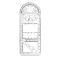thumbnail image 1 of CAROOTU Multifunctional Geometric Ruler Geometric Drawing Template Measuring Tool For School Office Supplies, 1 of 7