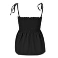 thumbnail image 3 of Playeras,Blusas y Tops,Ropa para Mujer Tank Top Mujeres Camisa sin mangas con dobladillo plisado y hombros descubiertos para mujer Camisola Elegante chaleco sin espalda (Black, XXL), 3 of 5