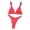 Red, variant on Efsteb Womens High Waisted Bikini Sets Beach Two Piece Swimsuits High Waist Bikini Solid Color Summer V Neck Bathing Suit Swimwear (Blue,M)
